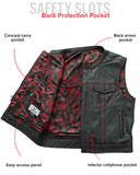 The Club Cut Men's Motorcycle Leather Vest, Multiple Color Options