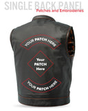 The Club Cut Men's Motorcycle Leather Vest, Multiple Color Options