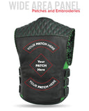 Tactical Emerald Men’s Motorcycle Leather Vest