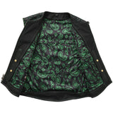 Tactical Emerald Men’s Motorcycle Leather Vest