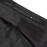 Men's Leather-Denim Combo Motorcycle  Vest - No Collar