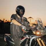 DOT Daytona Retro Full Face Motorcycle Helmet: Vintage Style for Men, Women, & Youth - Hi-Gloss Black w/ Chrome Accents