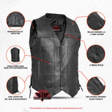 Men's Line Ranger Multi-Pocket Motorcycle Vest - Black