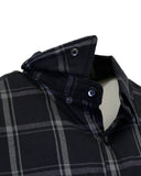 The "Slasher" Black & Grey Flannel (Hidden Snap Collars)