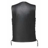 Colorado - Men's Motorcycle Leather Vest (Brown)