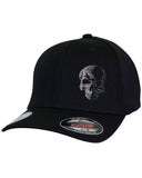 LIMITED EDITION! Medium Two-Tone Skull - Black "Never Fade" Fitted Cap