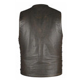 Toas - Men's Motorcycle Leather Vest (Brown)