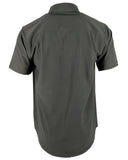 Performance Tech Gun Metal Hybrid Button Up Shirt (Hidden Snap Collars)