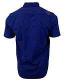 Micro-Perforated, Stretch Embroidered Button-Up