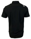 Micro-Perforated, Stretch Embroidered Button-Up