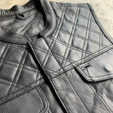 Black Diamond - Men's Club style Leather Motorcycle Vest