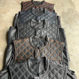 Red Diamond - Men's Club Style Leather Motorcycle Vest