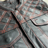 Red Diamond - Men's Club Style Leather Motorcycle Vest