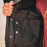 Red Diamond - Men's Club Style Leather Motorcycle Vest