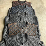 Orange Diamond - Men's Club Style Leather Motorcycle Vest