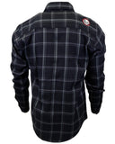 The "Slasher" Black & Grey Flannel (Hidden Snap Collars)