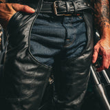 7145.K - Unisex Premium Leather 4-Pocket Chaps with Spandex