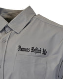 Micro-Perforated, Stretch Embroidered Button-Up
