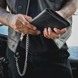 Black Trifold Leather Wallet