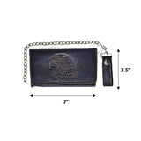 Brown Snap Closure Biker Wallet