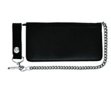 Black Bifold Leather Biker Wallet