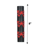 Black Leather Ponytail Wrap with Red Butterflies