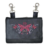 Classic Cowhide Motorcycle Clip-On Bag for Ladies