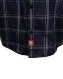 The "Slasher" Black & Grey Flannel (Hidden Snap Collars)