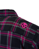 CLOSEOUT The "Warrior" Black & Pink Flannel (Hidden Snap Collars)