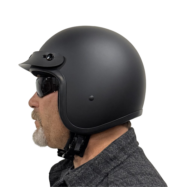 BADASS Open Face 3/4 Bare Bones Smallest DOT Certified Open Face Motor –  Route 32 Riding Gear