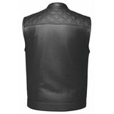 Black Diamond - Men's Club style Leather Motorcycle Vest