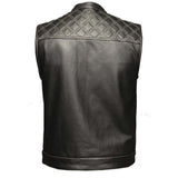 White Diamond - Men's Club Style Leather Motorcycle Vest