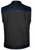 Cobalt - Men's Leather/Denim Club Style Motorcycle Vest