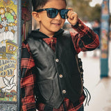 Boys Premium Leather Vest – Classic Style
