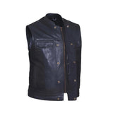 Clubman - Men's SOA Club Style leather Motorcycle Vest