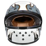 DOT Daytona Retro Full Face Motorcycle Helmet: Vintage Style for Men, Women, & Youth - W/ Flames