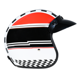 DOT Approved Daytona Cruiser Open Face Motorcycle Helmet - Men, Women & Youth - With Visor & Graphics - W/ Daytona Classic