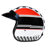 DOT Approved Daytona Cruiser Open Face Motorcycle Helmet - Men, Women & Youth - With Visor & Graphics - W/ Daytona Classic
