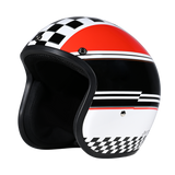 DOT Approved Daytona Cruiser Open Face Motorcycle Helmet - Men, Women & Youth - With Visor & Graphics - W/ Daytona Classic