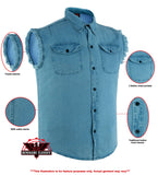 Men's Blue Lightweight Sleeveless Denim Shirt