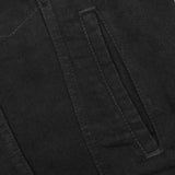 Snap Front Men's Denim Motorcycle Vest  - Black