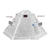 Men's Snap/Zipper Front Black  Denim Motorcycle Vest