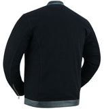 Men's Full Cut Denim Jacket – Leather Trim & Hidden Pockets