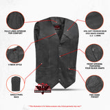 Men's Plain Side Economy Vest - Black