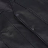 Clubster Men's Black Milled Cowhide Side Lace Motorcycle Leather Vest