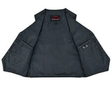 Men's Traditional Light Weight Black Leather Motorcycle Vest