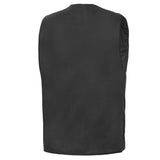 Men's Milled Single Back Panel Leather  Vest - Black