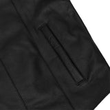 Men's Milled Single Back Panel Leather  Vest - Black
