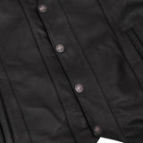 Men's Milled Single Back Panel Leather  Vest - Black