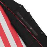 Men's Honor Ride Black Leather Motorcycle with Vest Red Stitching